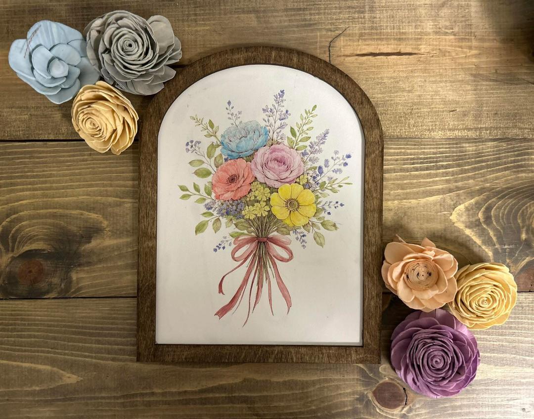 Floral Watercolor with Frame